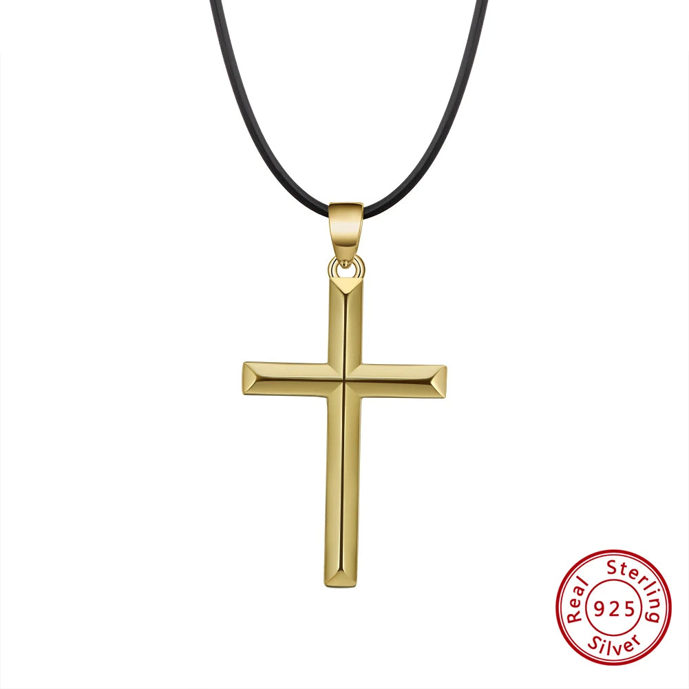 ORSA JEWELS Classic 14K Gold Cross Pendant Necklace
