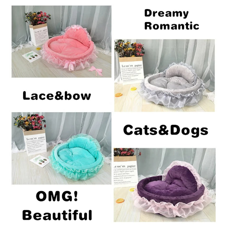 Hanpanda Fantasy Bow Lace Dog Bed