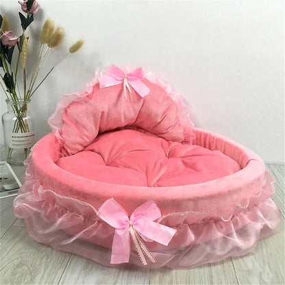 Hanpanda Fantasy Bow Lace Dog Bed