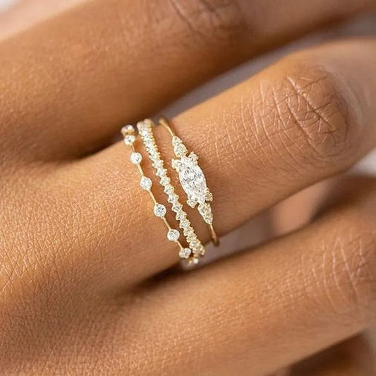 New INS Gold Color Noble Trend Dainty Rings For Women